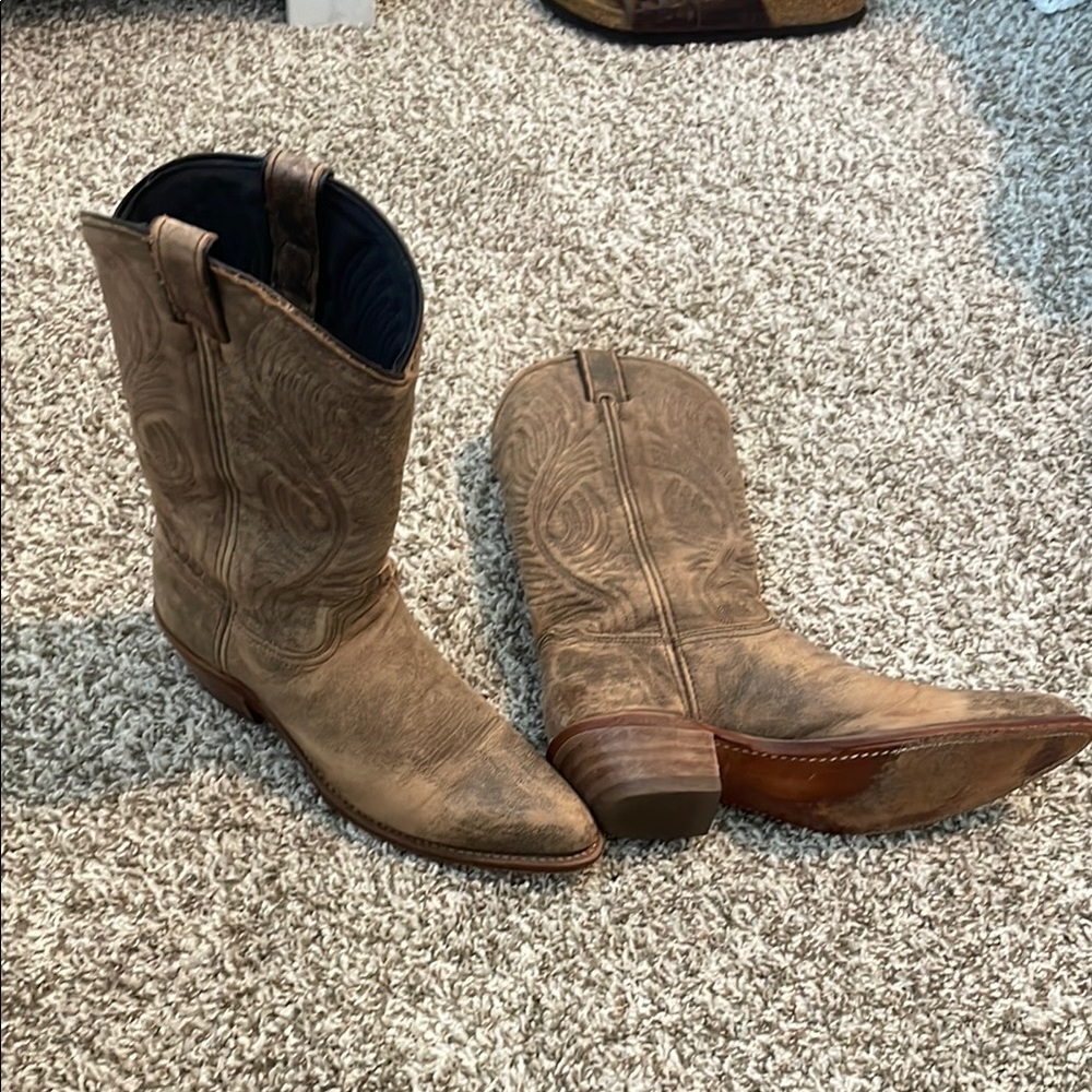 Tan Leather Cowboy Boots - Abilene Boots